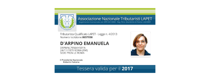 Tessera Abilitazione 2017